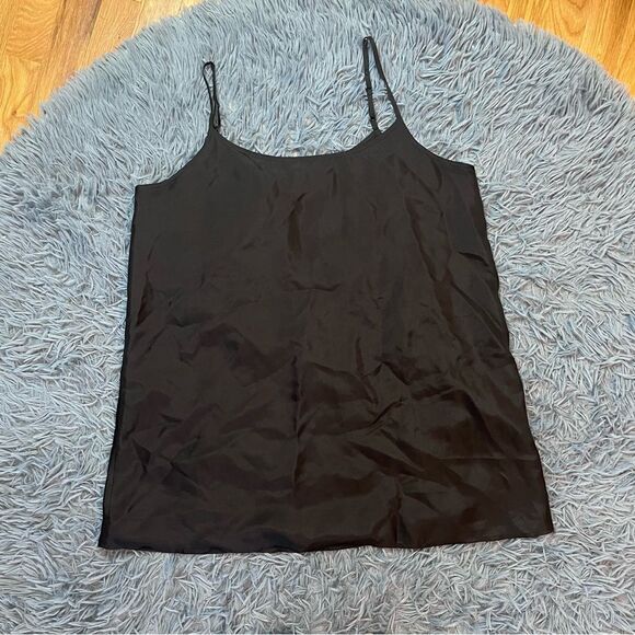 Eileen Fisher Black Spaghetti Strap Silk Cami Top Size S - Picture 1 of 5